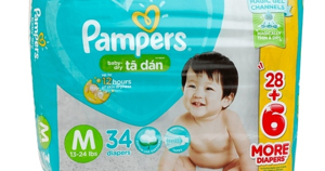 Tã dán Pampers M34 (dành cho trẻ từ 6-11kg)