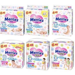 Tã dán Merries size S82 miếng (trẻ từ 4 - 8kg)