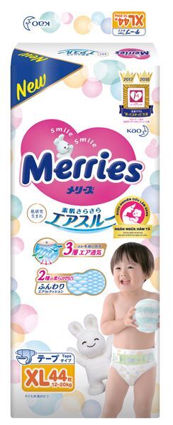Tã dán Merries size XL44 miếng (trẻ từ 12 - 20kg)