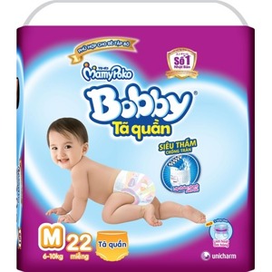 Tã quần Bobby size M 22 miếng (trẻ từ 6 - 10kg)