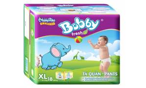 Tã quần Bobby size XL 18 - 18 miếng , trẻ từ 12 - 17 kg