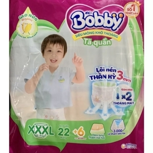 Tã quần Bobby size XXXL 24 miếng cho trẻ 20-35Kg