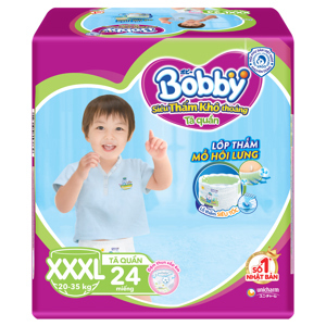 Tã quần Bobby size XXXL 24 miếng cho trẻ 20-35Kg