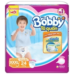 Tã quần Bobby size XXXL 24 miếng cho trẻ 20-35Kg