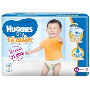 Tã Quần Huggies Dry Gói Đại XL48 (12-17kg) - Tặng 6 miếng tã quần (Bao bì tết 2017)