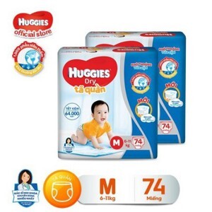 Tã quần Huggies Dry Super Jumbo size M - 74  miếng