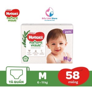 Tã quần Huggies Platinum Natural M 58 miếng (6 - 11kg)