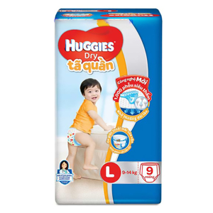 Tã quần Huggies size L 9 miếng (trẻ từ 9 - 14kg)