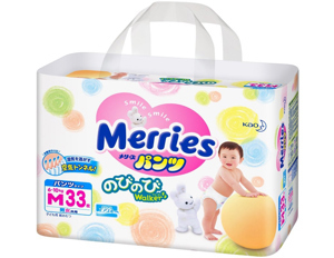 Tã quần Merries M33 - 33 miếng (dành cho trẻ từ 6-10kg)