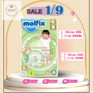 Tã quần Molfix thiên nhiên size M 76 miếng (cho bé 6 - 11kg)