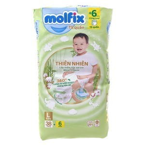 Tã quần Molfix thiên nhiên size L 38 miếng (cho bé 9 - 13kg)