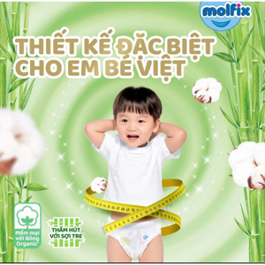 Tã quần Molfix thiên nhiên size S 46 miếng (cho bé 4 - 8kg)
