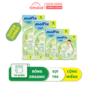 Tã quần Molfix thiên nhiên size L 54 miếng (cho bé 9 - 13kg)