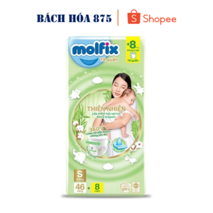 Tã quần Molfix thiên nhiên size S 46 miếng (cho bé 4 - 8kg)