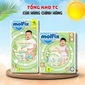 Tã quần Molfix thiên nhiên size M 42 miếng (cho bé 6 - 11kg)