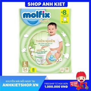 Tã quần Molfix thiên nhiên size L 54 miếng (cho bé 9 - 13kg)