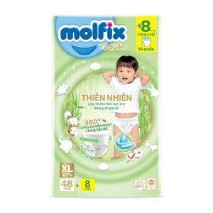 Tã quần Molfix thiên nhiên size M 62 miếng (cho bé 6 - 11kg)