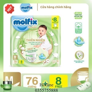 Tã quần Molfix thiên nhiên size XL 62 miếng (cho bé 12 - 17kg)