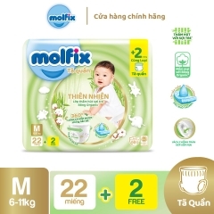 Tã quần Molfix thiên nhiên size M 22 miếng (cho bé 6 - 11kg)