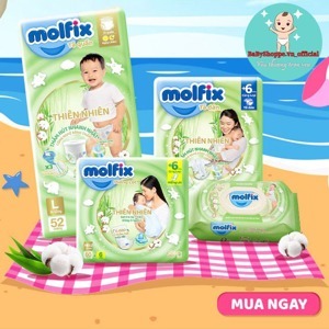 Tã quần Molfix thiên nhiên size M 22 miếng (cho bé 6 - 11kg)