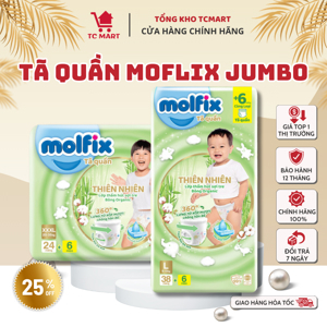 Tã quần Molfix thiên nhiên size M 42 miếng (cho bé 6 - 11kg)