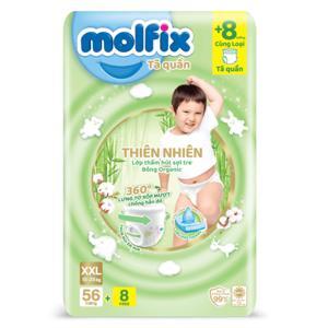 Tã quần Molfix thiên nhiên size XXL 56 miếng (cho bé 15 - 25kg)