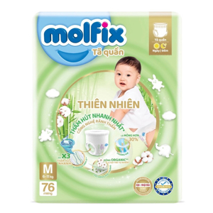 Tã quần Molfix thiên nhiên size XXL 30 miếng (cho bé 15 - 25kg)