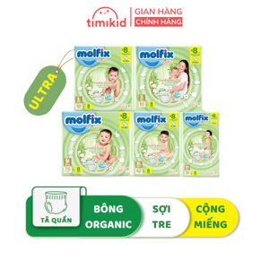 Tã quần Molfix thiên nhiên size XXL 56 miếng (cho bé 15 - 25kg)