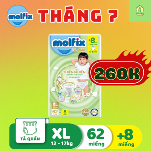 Tã quần Molfix thiên nhiên size M 76 miếng (cho bé 6 - 11kg)