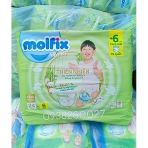 Tã quần Molfix thiên nhiên size XXXL 24 miếng (cho bé 20 - 35kg)