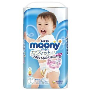 Tã quần cho bé trai Moony size L 44 miếng (trẻ từ 9 - 14kg)