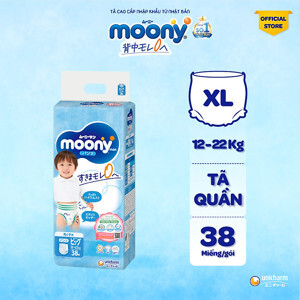 Tã quần cho bé trai Moony size XL 38 miếng (trẻ từ 12 - 17kg)