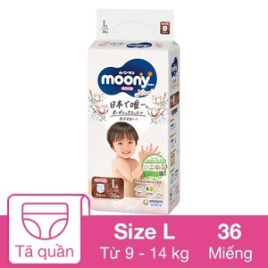 Tã quần Moony Natural L36 - 36 miếng (cho bé từ 9-14kg)