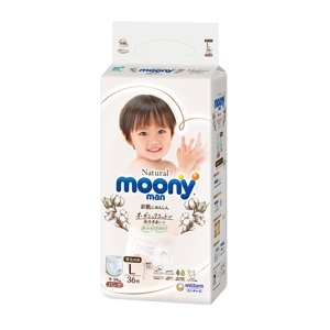 Tã quần Moony Natural L36 - 36 miếng (cho bé từ 9-14kg)