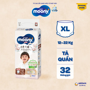 Tã quần Moony Natural XL32 - 32 miếng (cho bé từ 10-22kg)