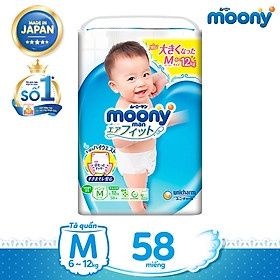 Tã quần Moony size M 58 miếng (trẻ từ 7 - 10kg)