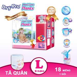 Tã/bỉm quần Dry-Pro L18 (9kg-14kg)