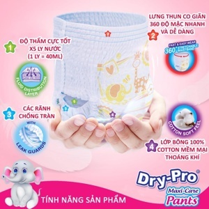 Tã/bỉm quần Dry-Pro siêu thấm hút Malaysia size XXL (15kg - 25kg) - Gói 14 miếng