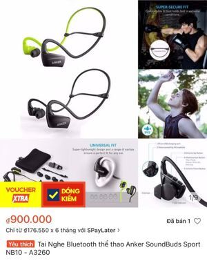 Tai nghe Bluetooth Anker SoundBuds Sport NB10 (NB.021)