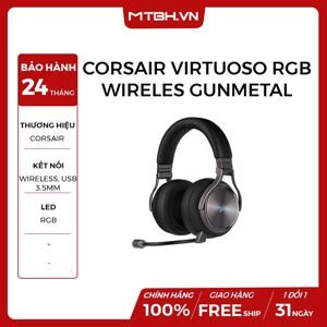 Tai nghe - Headphone Corsair Virtuoso RGB Wireless Gunmetal