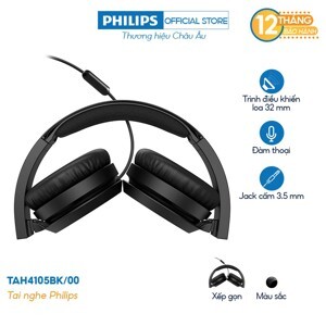 Tai nghe Headphone Philips TAH4105BK