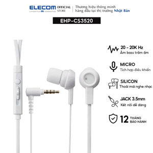 Tai nghe nhét tai có mic Elecom EHP-CS3520M (BK/BU/RD)