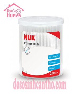 Tăm bông cotton NUK Slim 200 que NU34333