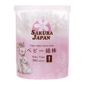 Tăm bông kháng khuẩn Sakura Baby 180 que