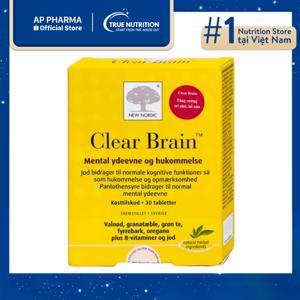 Tăng cường trí nhớ bổ não New Nordic Clear Brain hộp 30 viên