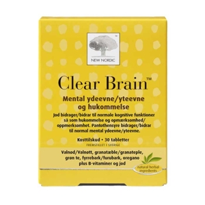 Tăng cường trí nhớ bổ não New Nordic Clear Brain hộp 30 viên