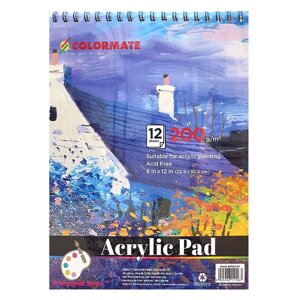 Tập Giấy Vẽ Acrylic Pad A4 Định Lượng 200GMS 12 Tờ