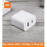 Tẩu sạc điện thoại, máy tính bảng trên ô tô siêu nhanh Xiaomi 1A1C 100W