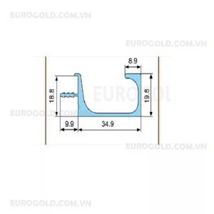 Tay nắm âm rãnh không khóa Eurogold K3-CROM