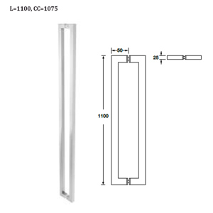 Tay nắm cửa kính Hafele 1100mm 903.02.000